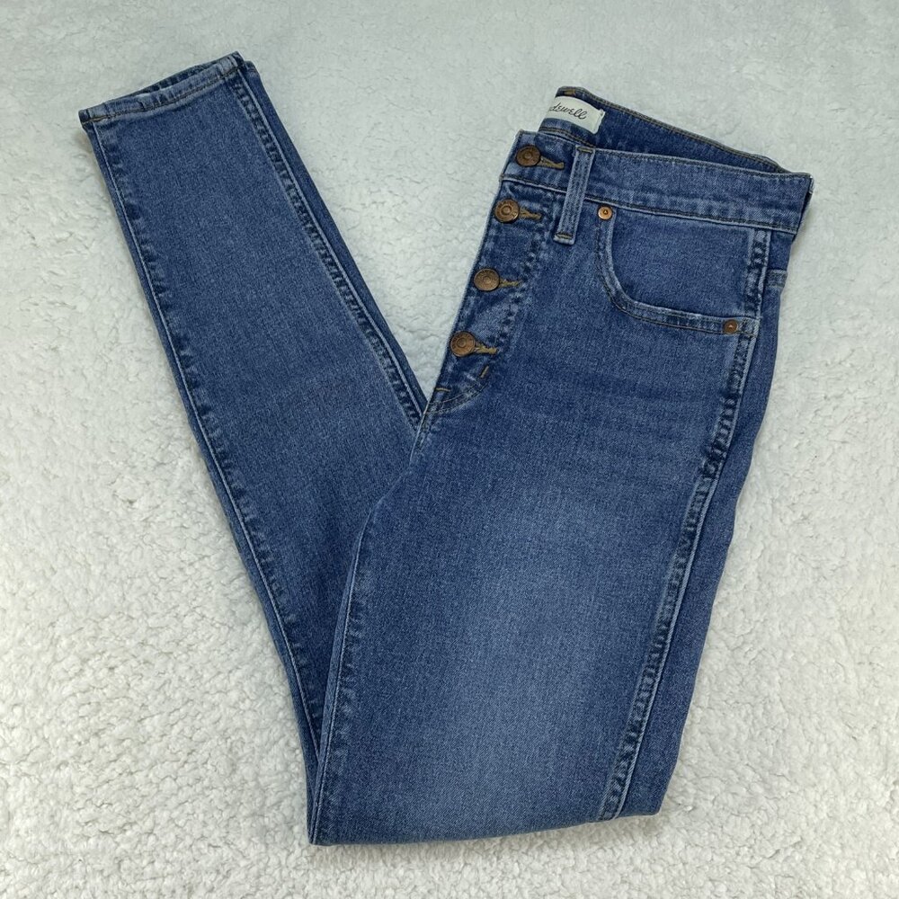 Madewell Jeans Womens Sz 27 Blue 10" High Rise Skinny Ankle Button Fly 27x29